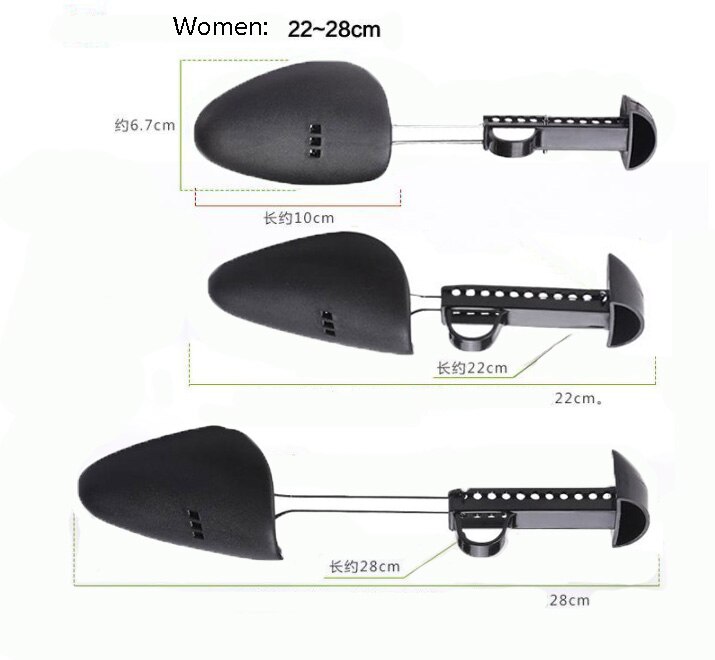 Ensanchador de zapatos ajustable, extensor de botas de plástico Unisex, duradero, color negro sólido, 1 par: black-women