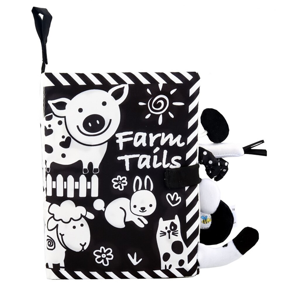 Libros de fieltro para bebé de 0 a 12 meses, libro de tela suave Visual para actividades de aprendizaje temprano, juguetes educativos de fieltro en blanco y negro para chico