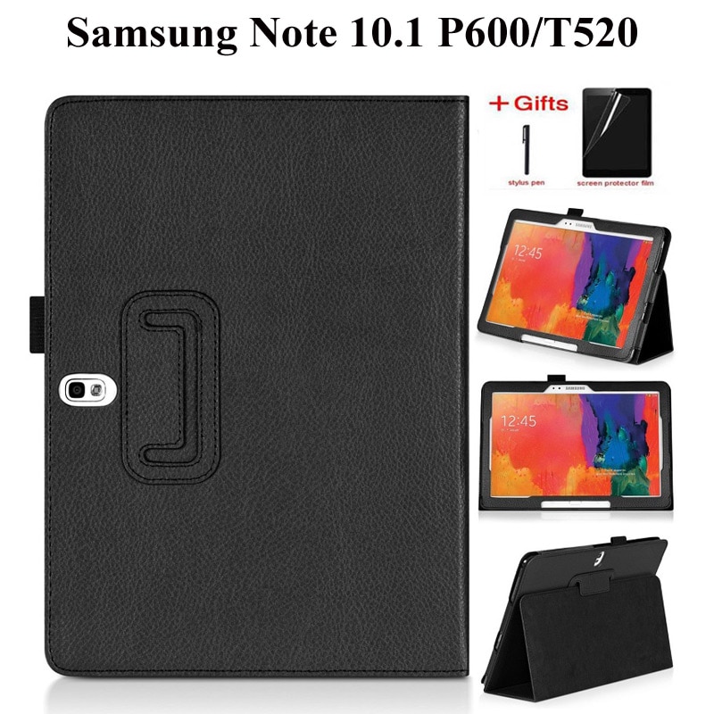 PU skórzane etui do Samsung Galaxy uwaga 2014 Edition 10.1 P600 P605 pokrywa dla Samsung Tab Pro 10.1 T520 T521 t525 przypadku + Film + długopis