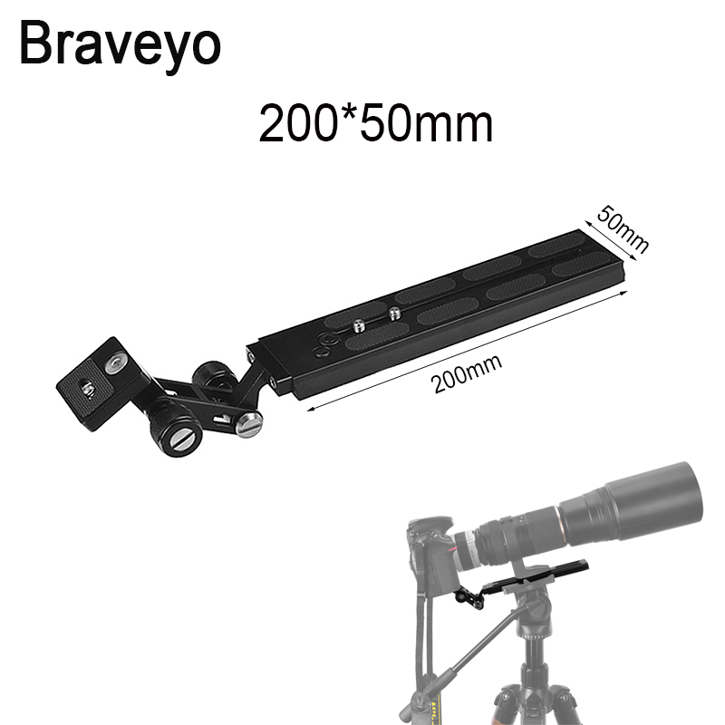 Camera Long Plate Camera Telephoto Lens Support Bracket Tripod Fluid Head Mount Adapter For Manfrotto Standard: Blue