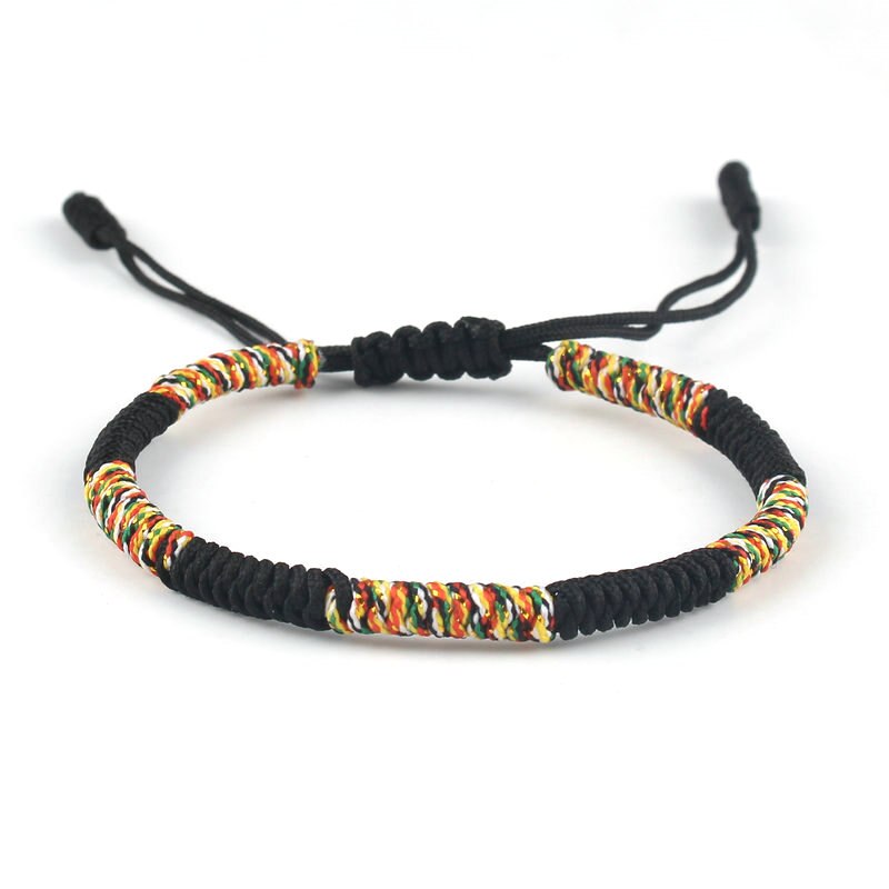 Tibetischen Buddhismus Glück Armbinde unisex Geflochtene Einstellbare König Kong Knoten rot Schnur Armbänder für Männer Frauen Paar Pulsera: Schwarz
