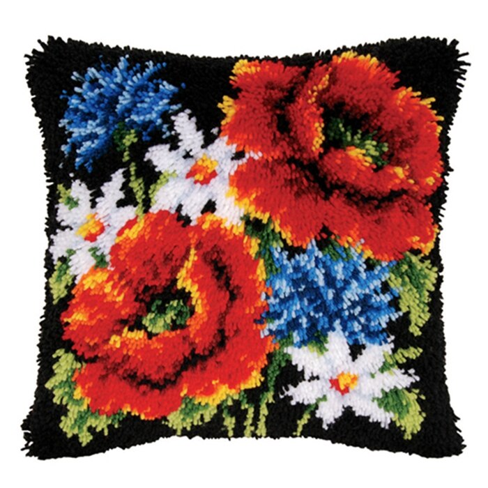 Bloem Klink Haak Smyrna Smyrna Knop Pakket Knoop Kussen Coussin Haak Loquet Klink Haak Kit Knooppakket Tapijt Kussen Heek: W-BZ436-43-43