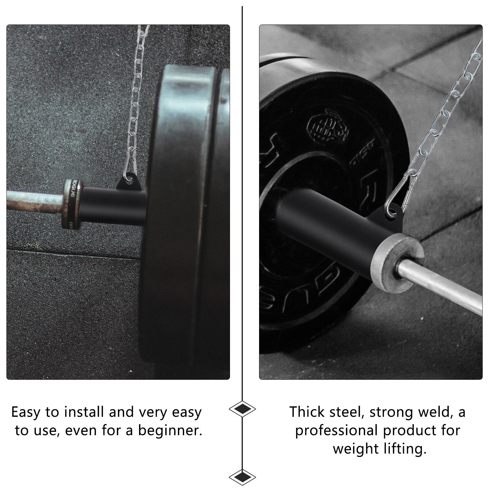 T-bar Row Platform Eyelet Attachment with Chain for Bent Over Row Exercise