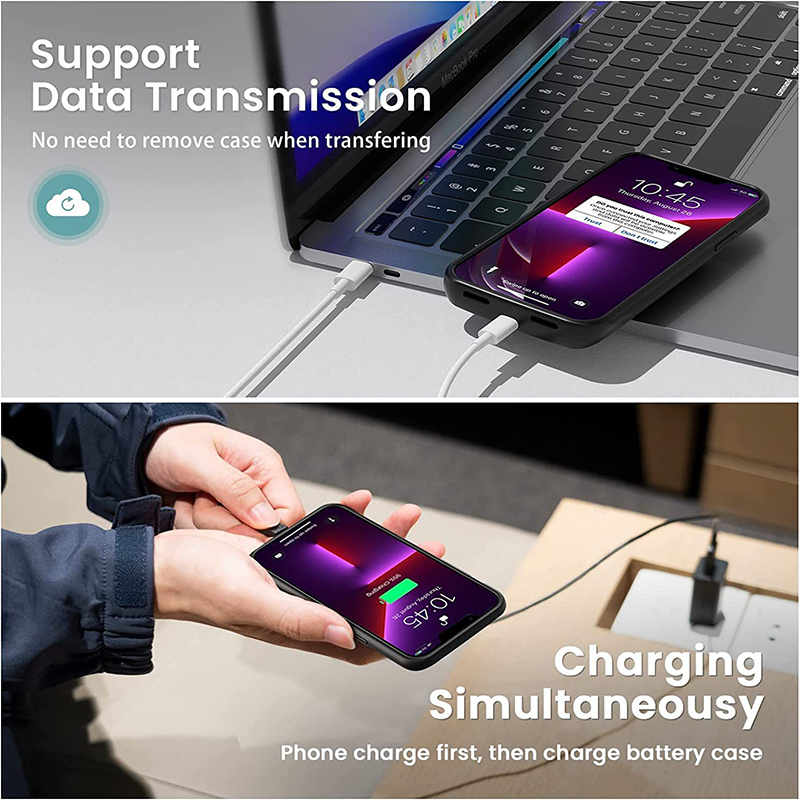 6800/7000 mAh Akku-Ladegerät-Hülle für iPhone 16 15 14 13 12 11 Profi Max 12 Mini X XS XR 6 7 8 Plus SE 2 Energie Bank Ladekoffer