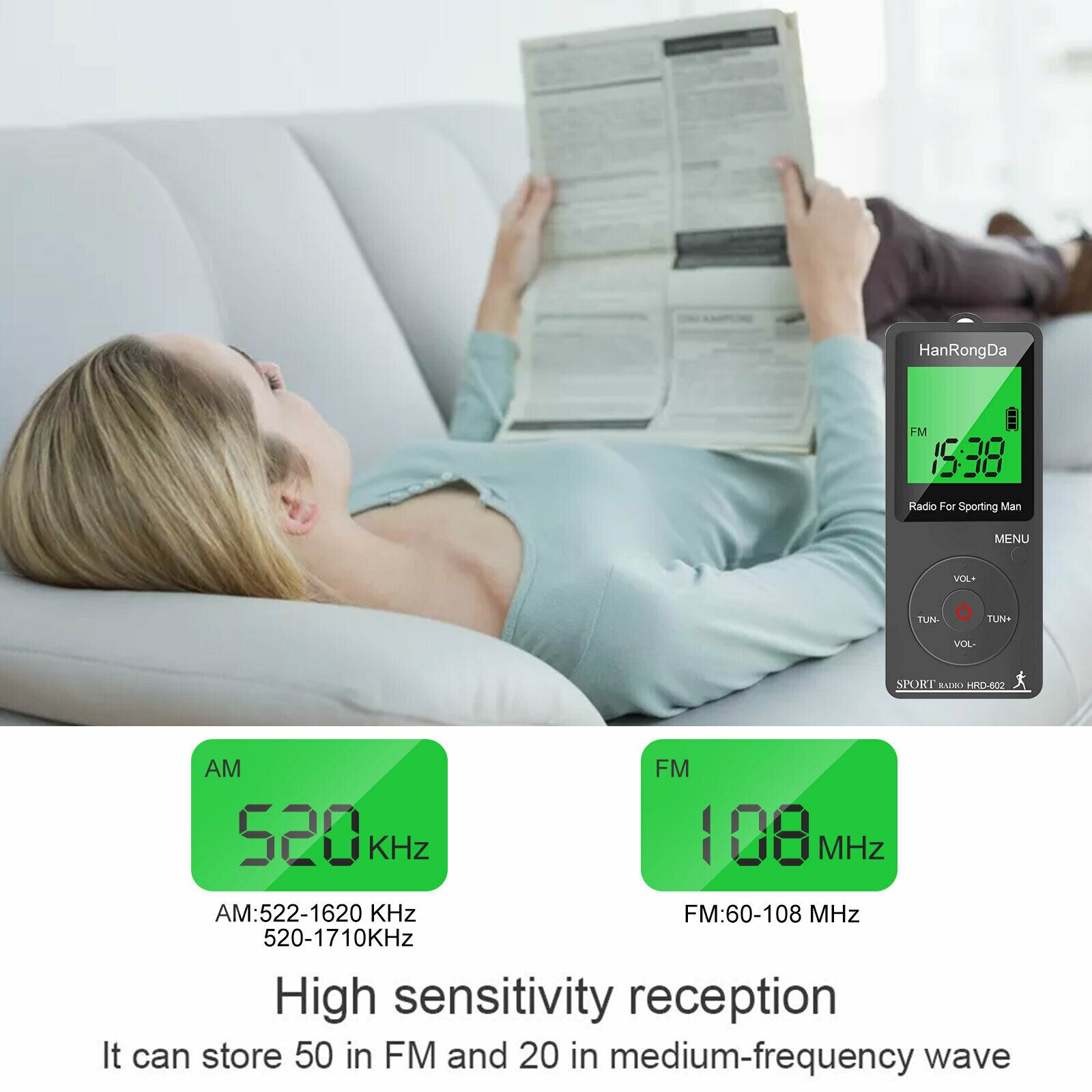 Radio FM AM Chargable Li-ion Battery Sports Radio With Pedometer Function Mini Pocket Radio For Sporting Man Earphone