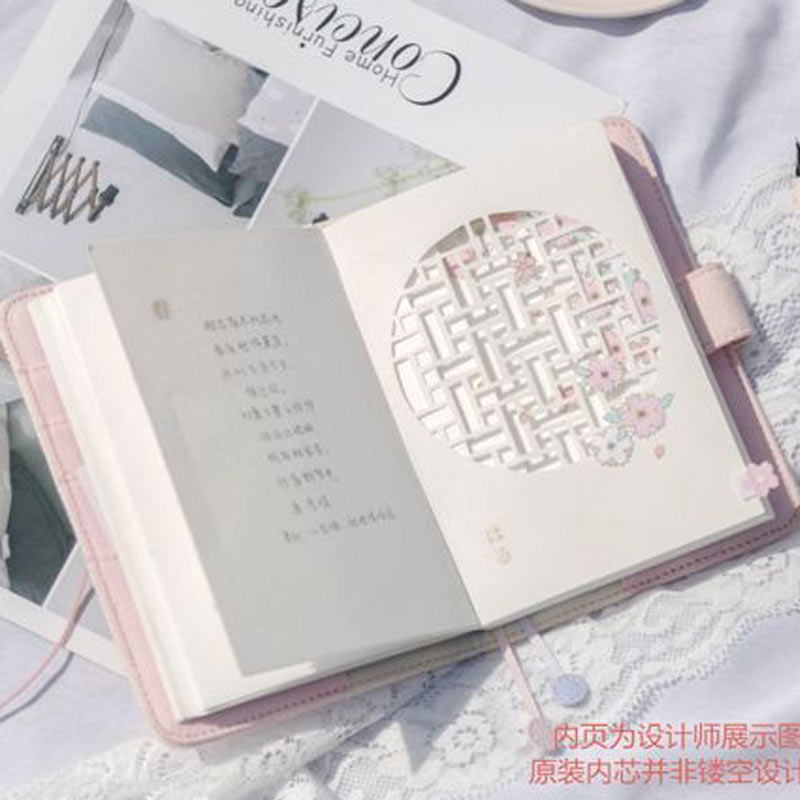 Yiwi Kinbor Kersenbloesems Borduurwerk Doek Cover Maandelijkse Planner Maanden Dagboek Notebook Persoonlijke Agenda Planner A6