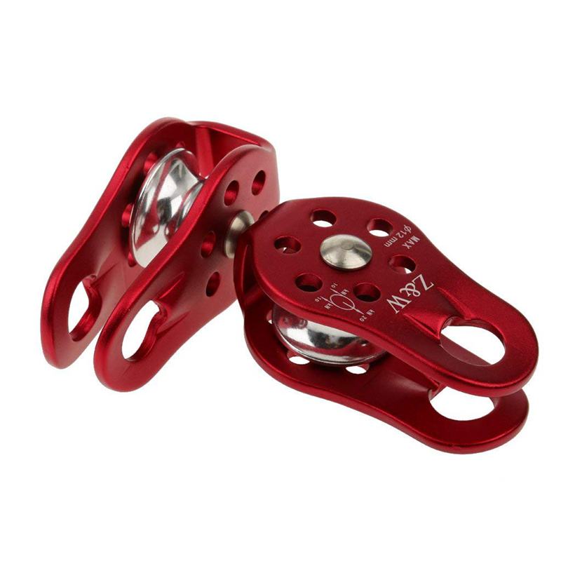 2 pcs Rock Pulley Rope Tree Climbing Climber arborist Fixed pulley Red