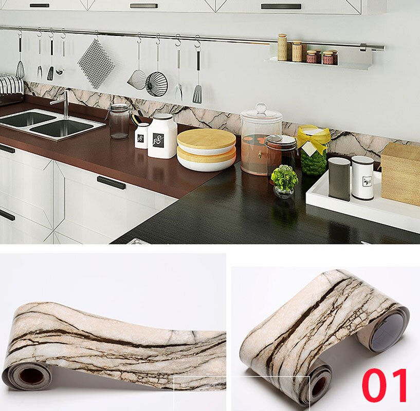 5M Self-Adhesive Baseboard Waterproof Living Room Bathroom Waistline Border Rustic Tile Wall Stickers Modern Wallpaper Borders: black