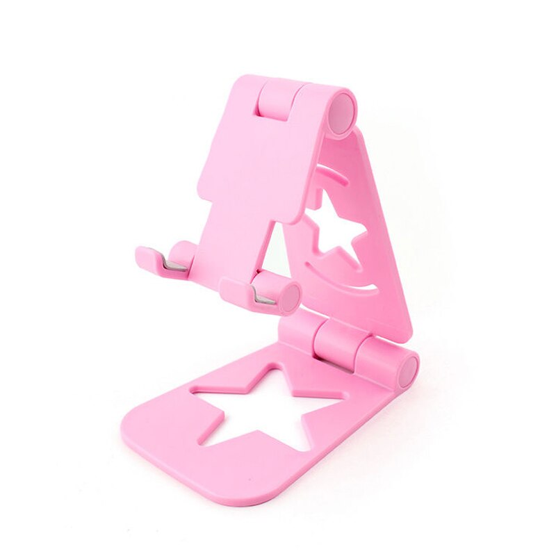 Il Supporto Del Telefono portatile Desktop Del Basamento Mobile Per Tablet Universale del telefono Delle Cellule di Plastica Scrivania Pieghevole Del Basamento Del Telefono per il iPhone Andorid: Star-Pink