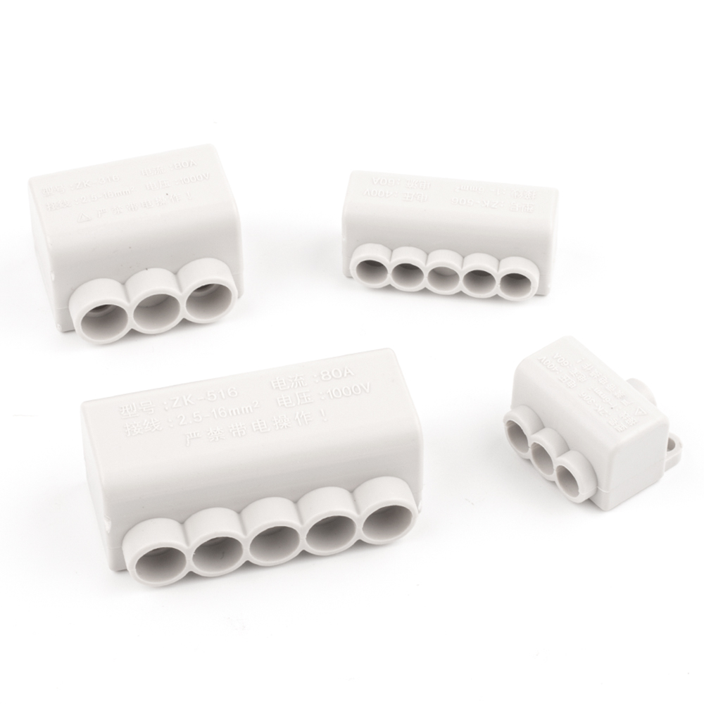 Alta potencia 1 entrada salida múltiple Cable empalme 60A/400V 1-6mm2 conector de Cable tornillo bloque de terminales de cableado 80A/1000V 2,5-16mm2
