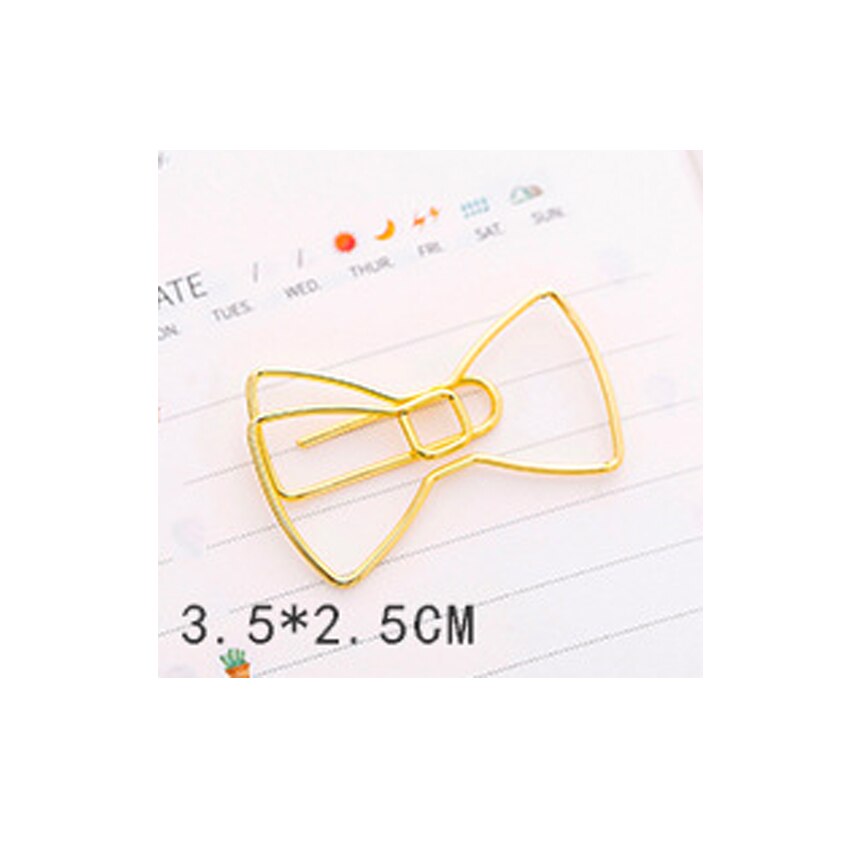 50pcs/lot Kawaii And Cute Planner Tools Metal Mini Clips Photos Stationery Metal Binder Clips: Bow