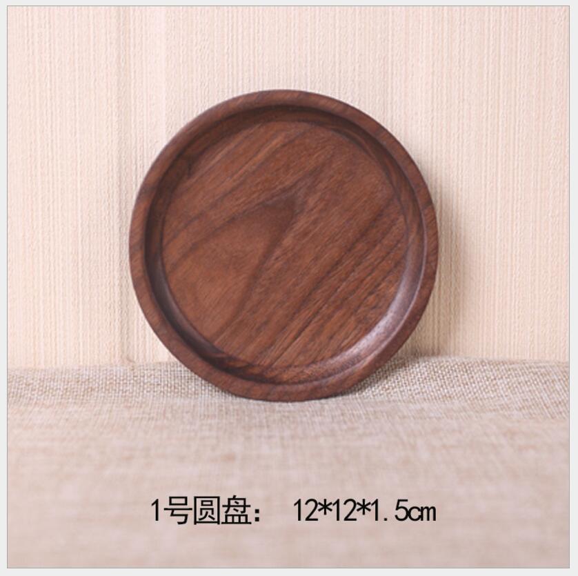 1PCS Wooden Platter Tray Black Walnut Rectangular Western Fruit Pizza Wood Tray Wood Tray Non-painted Solid Wood Tray: 12 12 CM