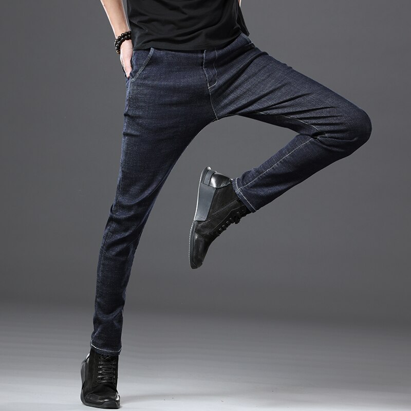 Jantour Nieuwkomers Jeans Mannen Toevallige Mannelijke Denim Broek Straight Slim Fit Donkerblauw Mannen Broek yong Man