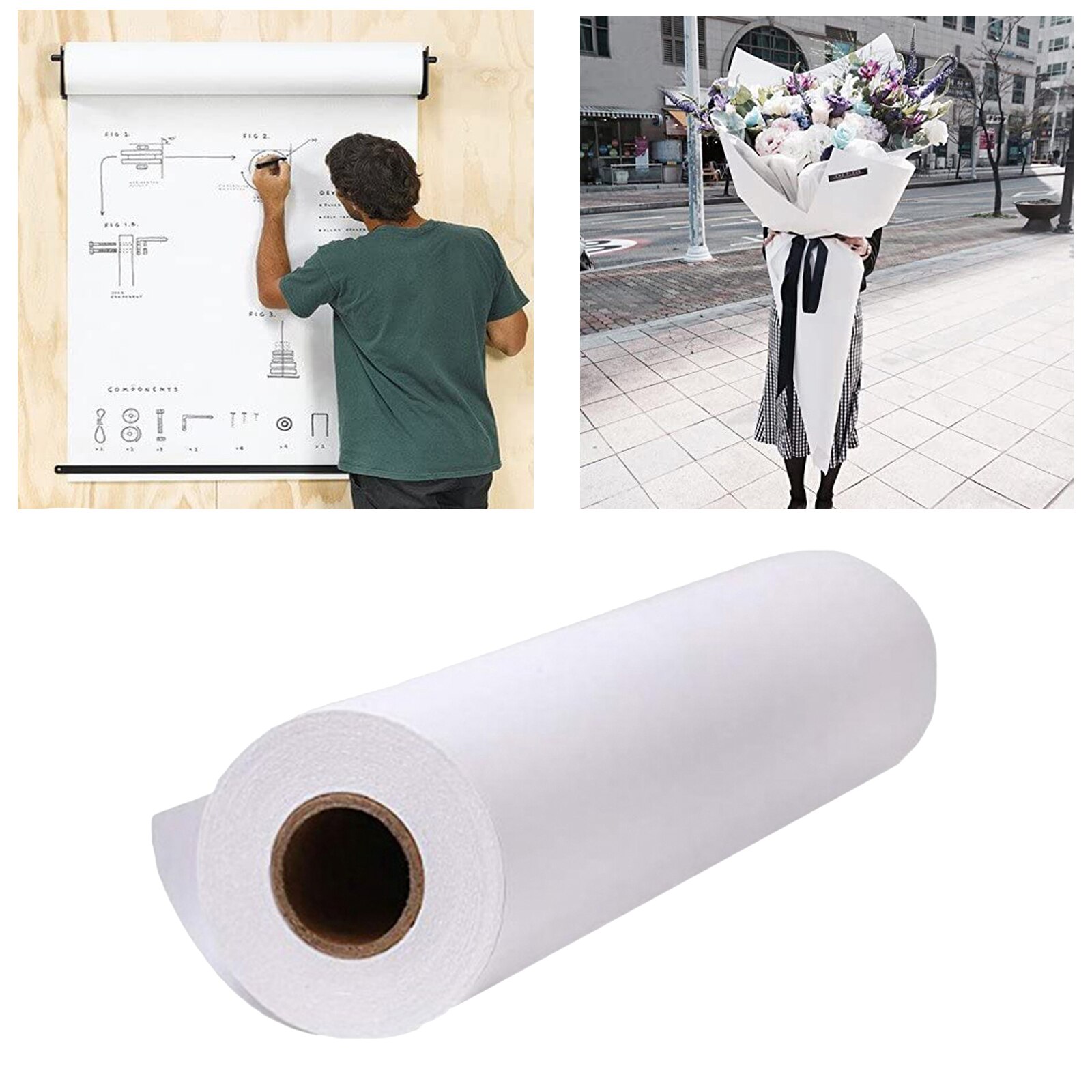 10/20/30m Easel Paper Drawing Paper Roll for DIY Watercolor Acrylic Oil Painting