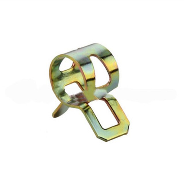 10Pcs 6-15mm Spring Band Type Fuel Vacuum Hose Silicone Pipe Tube Clamp Clip: Bronze-15mm