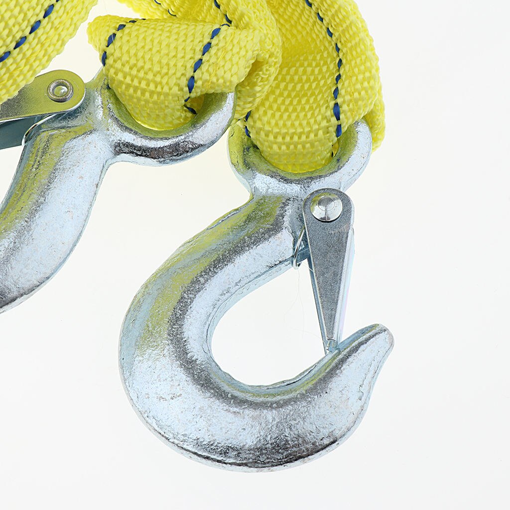 Super Strong 16 ft Emergency Poly Braid Tow Rope w/ Hooks ATV Car