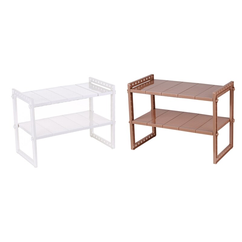 Multi-Functional Under Sink 2-Tier Expandable Shelf Storage Organizer Adjustable Stainless Steel Kitchen Sink Rack