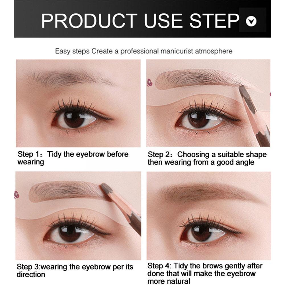 Conjunto de tarjeta para cejas, herramienta para cejas, conjunto de plantillas de ayuda reutilizables, belleza, 24 unidades, D6F6