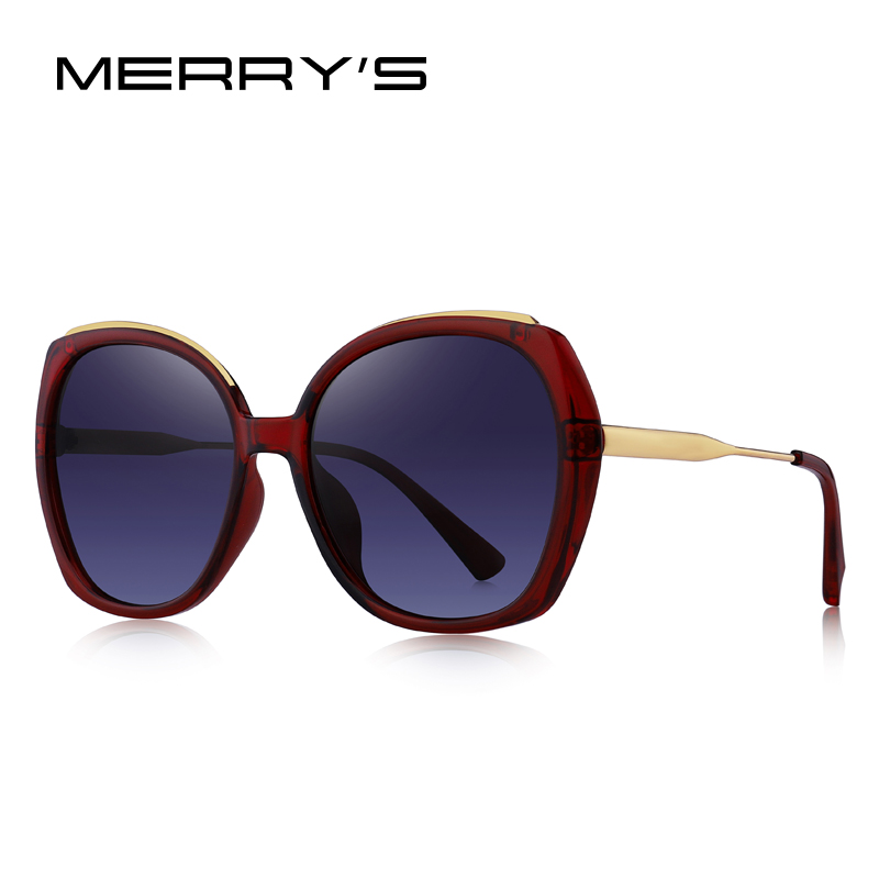 MERRYS Vrouwen Luxe Trending Gradiënt Zonnebril Dames Mode Gepolariseerde zonnebril UV400 Bescherming S6323: C04 Red