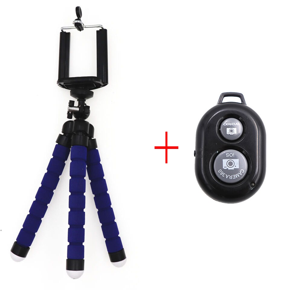 PULUZ-Mini trípode de esponja Flexible para iPhone, Samsung, Xiaomi, Huawei, teléfono móvil, Gopro 8, 7, 5, cámara: Blue Tripod  Selfie