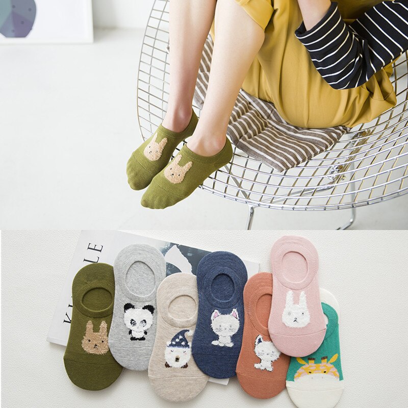 Colourful Kawaii Cat Rabbit Boat Socks Women Ins Cartoon Cute Sweet Socks Slippers Novelty Funny Couple Pink Socks Pop Socket: 15