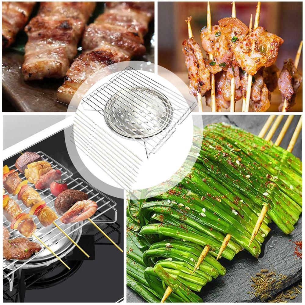 Mini Family Party Barbecue Grill Outdoor Stainless Steel Portable Folding Barbecue Grill Garden Rack Lightweight Kitchen Tools