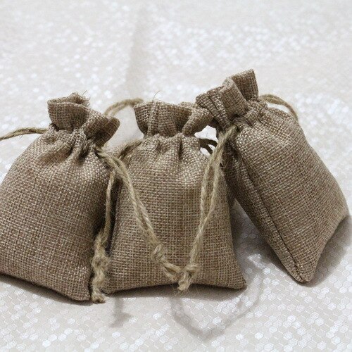 7x10 cm kleine jute tassen, verpakking zakken, huwelijkscadeau zakken 100 stks/partij factory