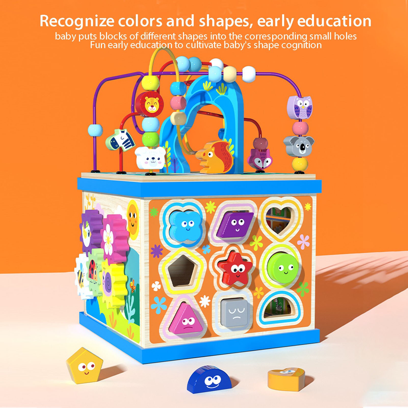 Kinderen Houten Multifunctionele Puzzels Kraal Schatkist Board Game Kids Early Learning Intellectuele Leren Wiskunde Speelgoed