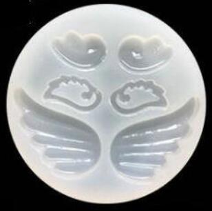 Moldes de silicona con forma de alas para joyería, moldes de silicona con forma de alas de Diablo en ángulo Kawaii: round