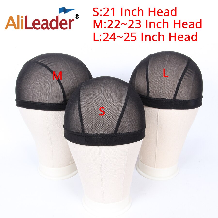 Alileader Sml Spandex Dome Cap Voor Het Maken Pruiken Size Mesh Pruik Caps Met Elastische Nylon Stretch Caps Pruik zwart Weven Caps Vrouwen