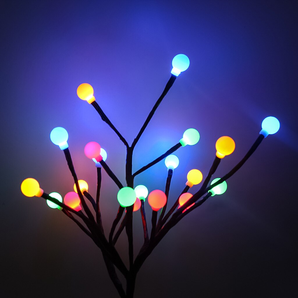20 heads Led Solar Power Tree Light Yard Lawn Landscape Lamp Decor Outdoor Garden Courtyard Christmas Decoration Solar Light: Multicolor