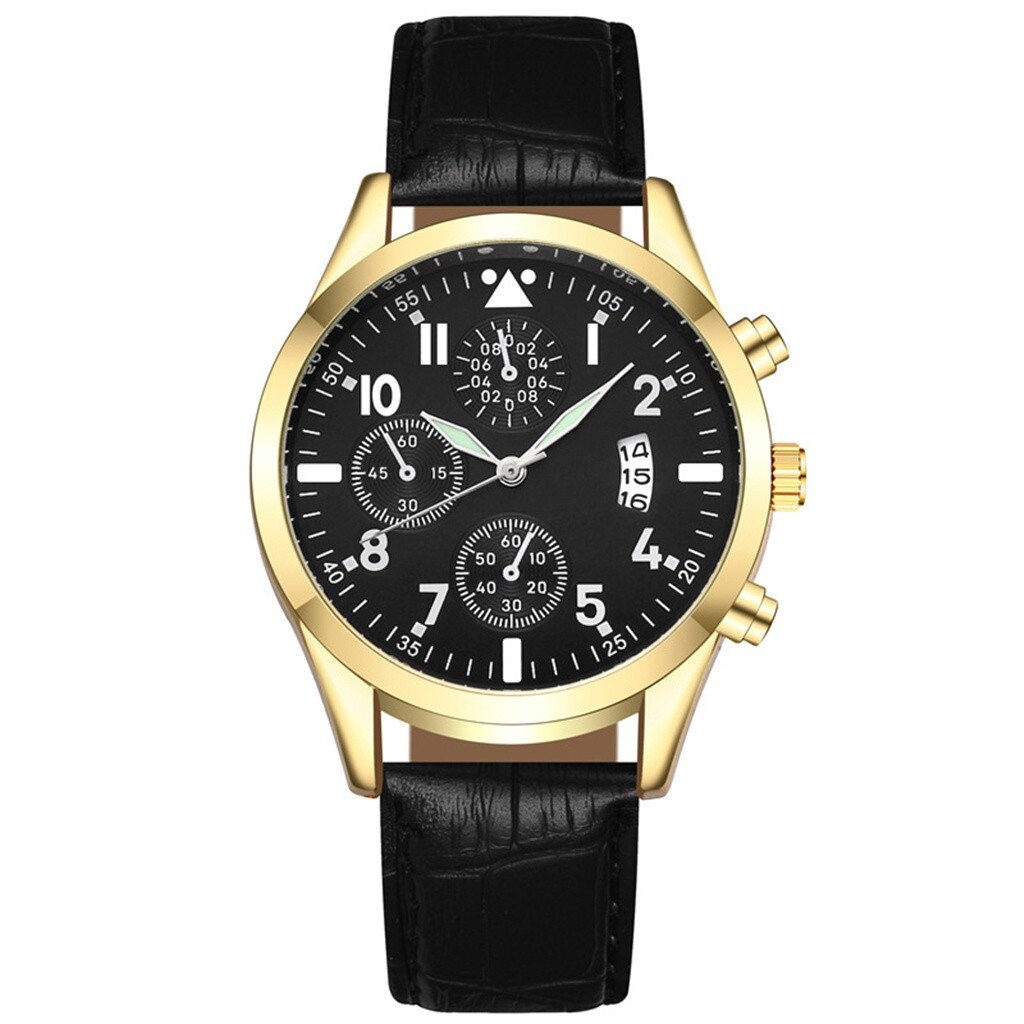 Men's Quartz Watch Wristwatches Popular Men's Leather With Calendar Function Plus Luminous Function Watch Hombres Clock