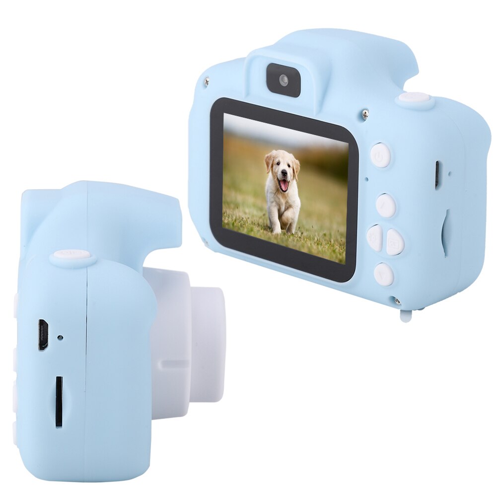 Mini crianças 2.0 &quot;lcd hd digital lente dupla câmera gravador de vídeo camcorder brinquedo presente com câmeras duplas-azul