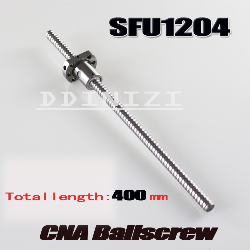 1 stk/parti 12mm kuleskrue sfu 1204 400 mm med 1pc 1204 kulemutter cnc deler