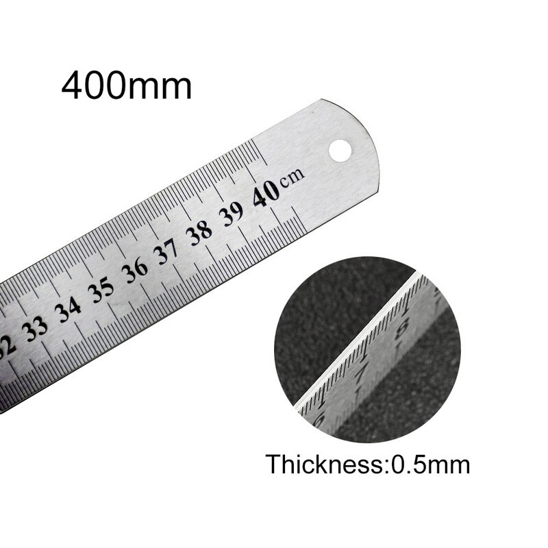 Students Stainless Steel Ruler Metal For Drawing School Learn Drawing Ruler Cutting Ruler: 400X0.5