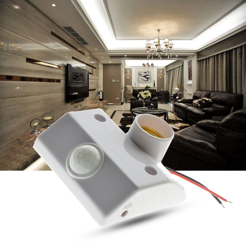 Automatic Human Body Infrared IR Sensor LED Bulb Light E27 Base PIR Motion Detector Wall Lamp Holder Socket AC 110V 220V