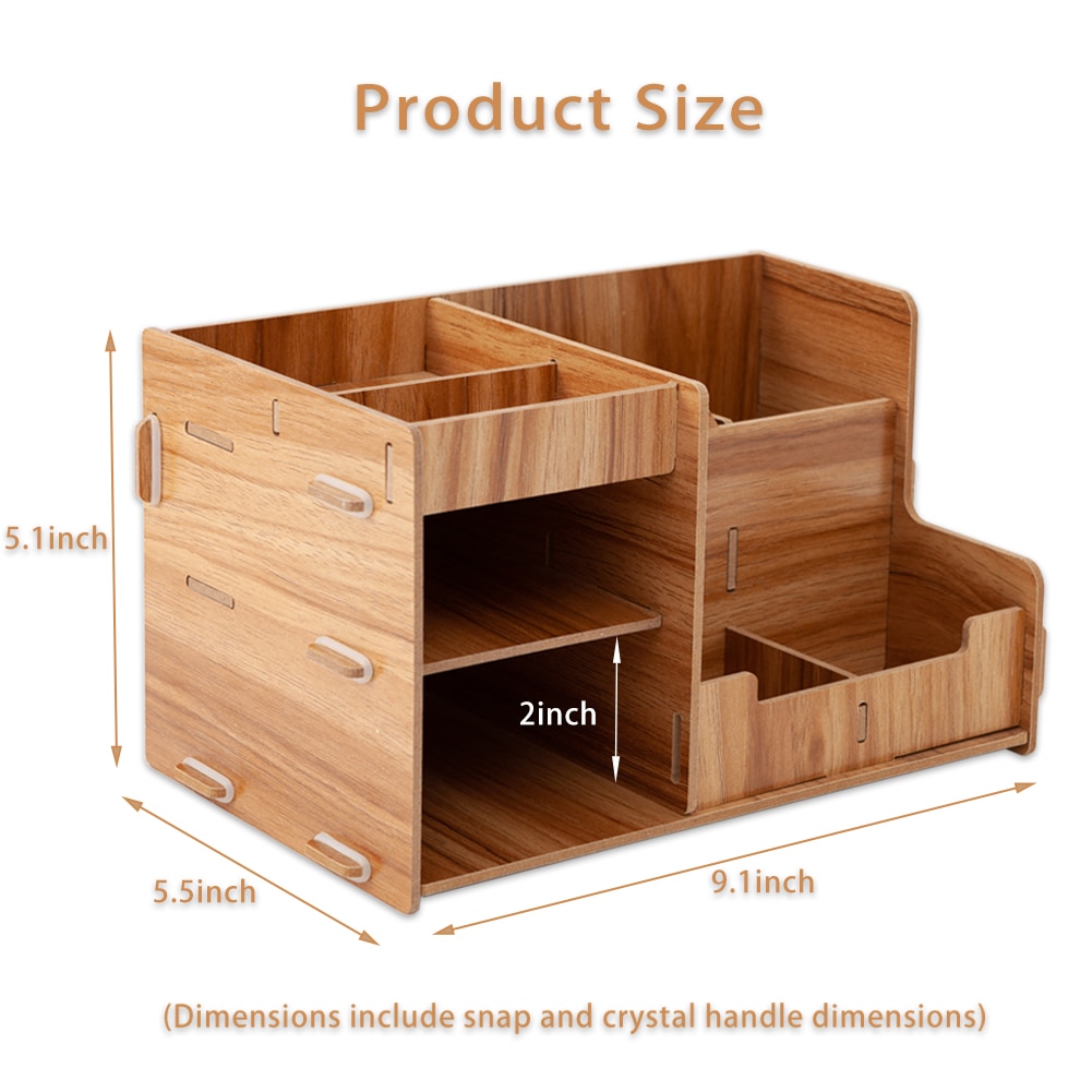 Wooden Office Desk Organizer DIY Document File Multifunction Accessories Storage Magazine Book Shelf pen pencil holder