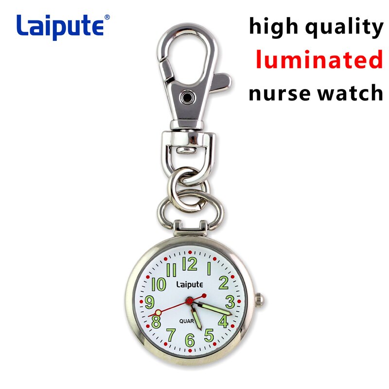 LAIPUTE-reloj de bolsillo de enfermera para hombre y mujer, accesorio de acero inoxidable, plateado, médico, FOB, de cuarzo, analógico, colgante, GL46: 111
