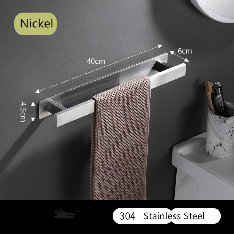 Tuqiu handdukshängare svart handdukshållare i rostfritt stål spikfri handdukshängare för badrum, fyrkantig handdukshållare: Ljusgrå