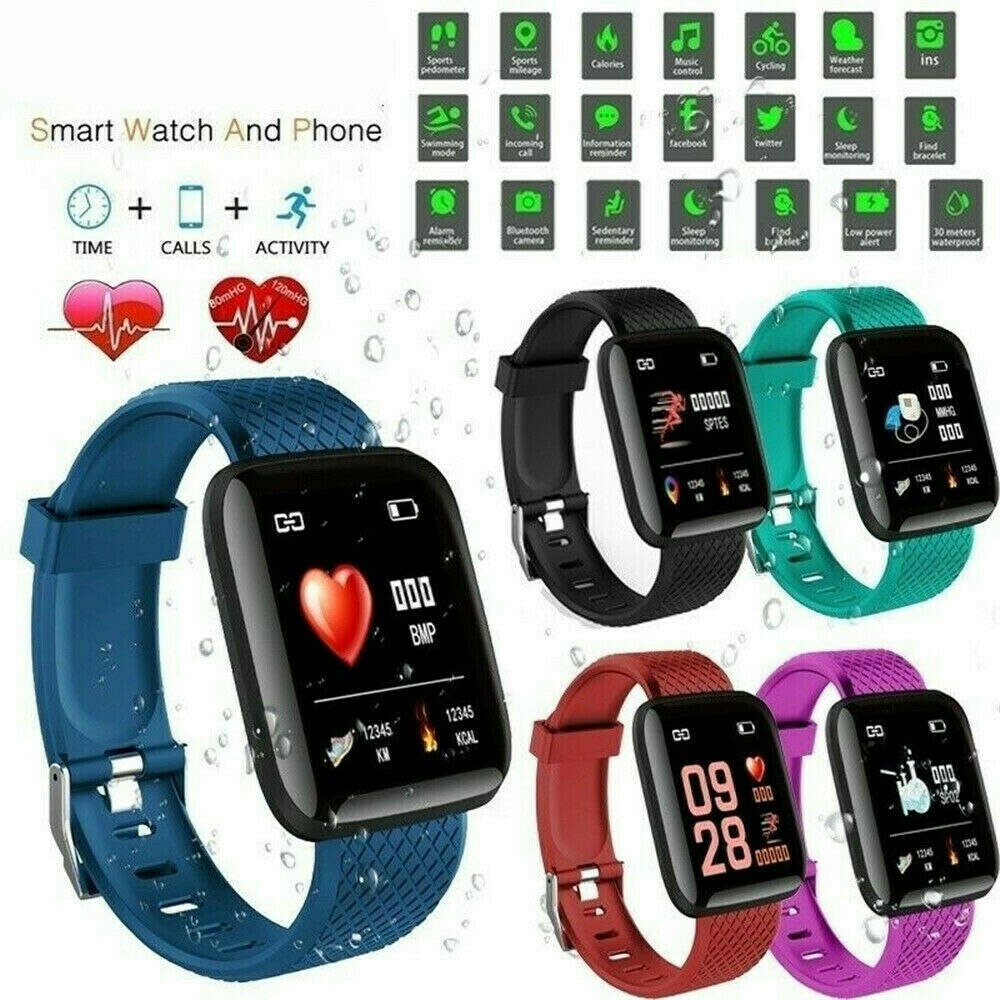 116 PLUS Smart Bracelet Heart Rate Blood Pressure Waterproof Smart Watch Kit