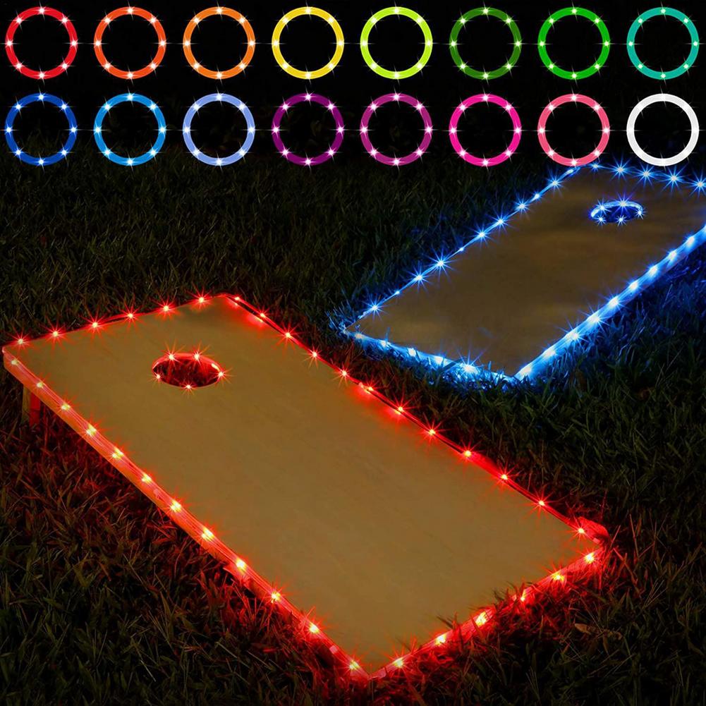30/36 Cornhol Lights 16 Colors Change Cornhole Board Edge And Ring LED Lights With Remote Control Cornhole Games