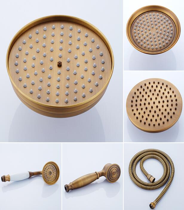 Soffione Doccia A Telefono Classico - Bronzo Antico, Acciaio Inox, 1.5m Tubo, 52 Fori, Effetto Massaggio - Foto 9