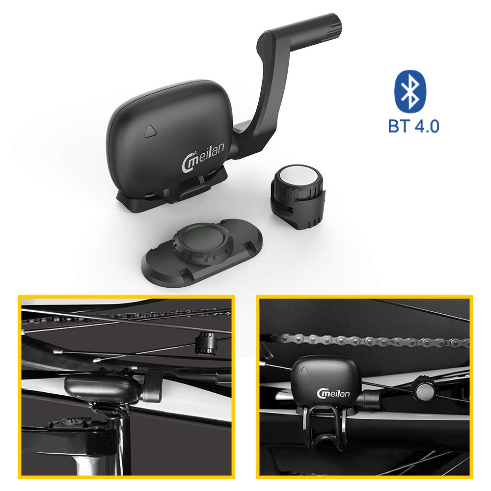 Smart Fitness Sensor Wireless Bicycle Computer Fitness Tracker Speedometer Bike Speed Cadence Sensor: Black