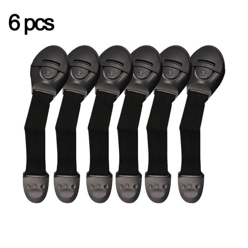 6Pcs/Lot Child Lock Protection Of Children Locking Doors For Children Safety Kids Safety Plastic Protection Safety Toilet Lock: black6p