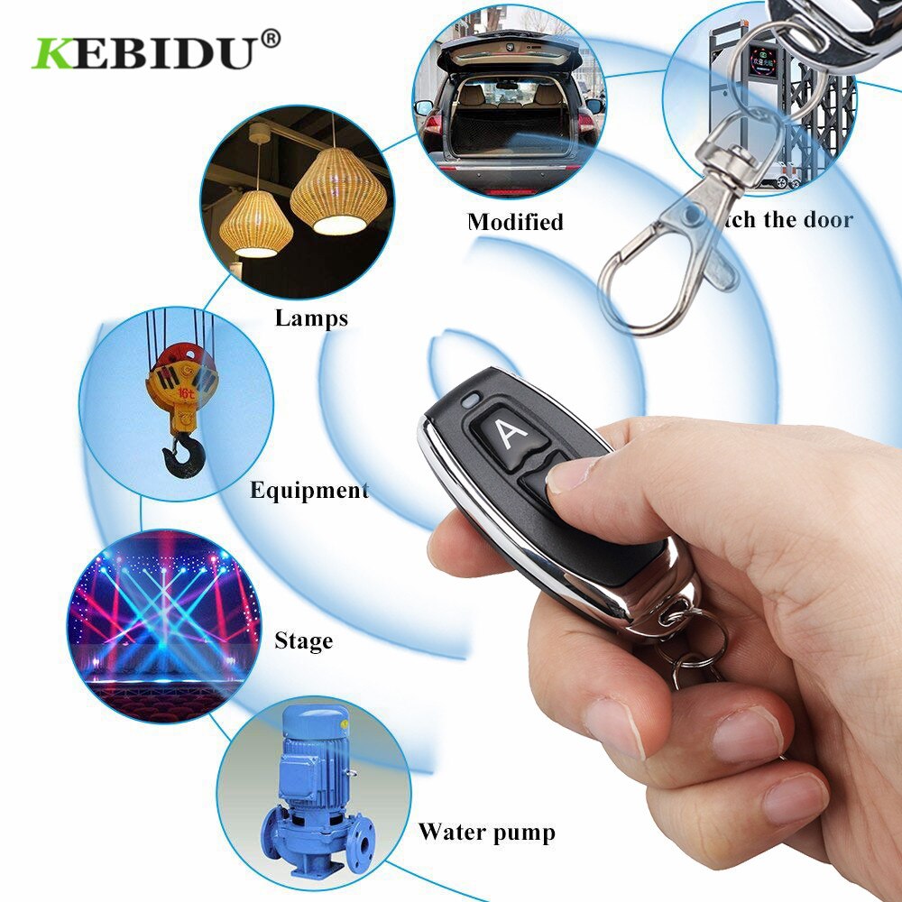 Universal 433Mhz RF Remote Control Copy 4 Channel Cloning Duplicator Key Fob A Distance Learning Electric Garage Door Controller