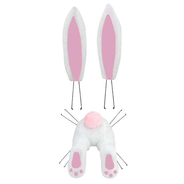 Rabbit Wreath Decoration Easter Bunny Butt Wreath Kit Door Decorations Easter Spring Outdoor Hanging Easter Home Decorations