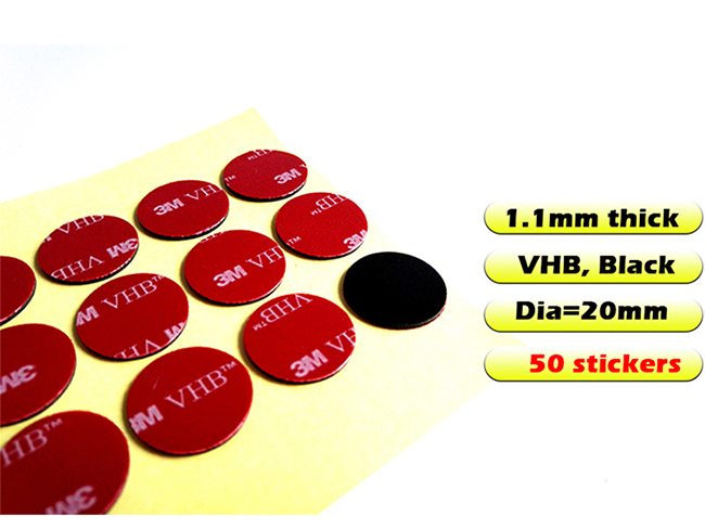 3M VHB Double Adhesive Round Circle Shape Sticker Gasket for Auto Car ETC Recorder Phone Holder Dia 10mm 20mm 25mm 30mm 40mm: Dia 20mm