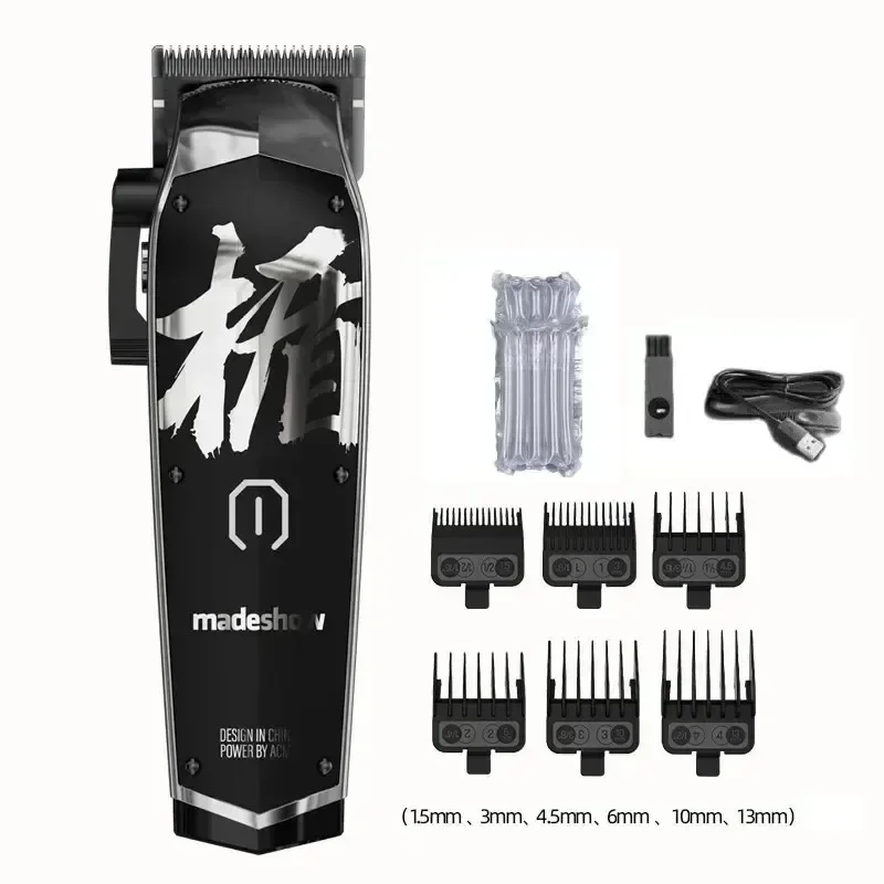 Madeshow M10 + tondeuse à cheveux professionnelle pour homme barbier 0mm tondeuse à tête chauve 2200mAh finition Machine de coupe de cheveux 7000 tr/min: Orange