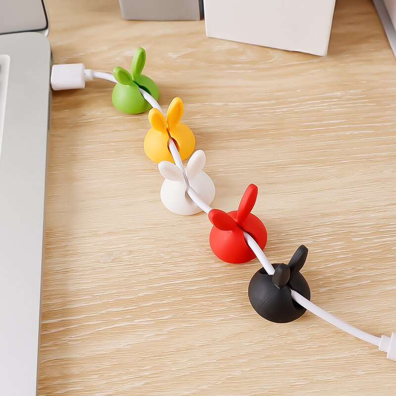 Fixateur universel de câble d'oreille de lapin, organisateur de ligne de bureau, de chargeur de tableau de bord de voiture