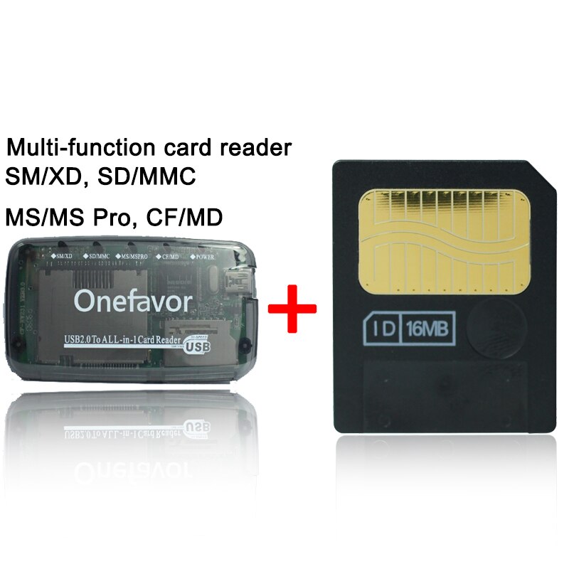 Big Promotion128MB 64MB 32MB 16MB 8MB 3.3V 3V SmartMedia Card SM Memory Card Smart Media Card+SD XD MMC CF SM Memory Card Reader: 16MB